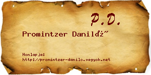 Promintzer Daniló névjegykártya